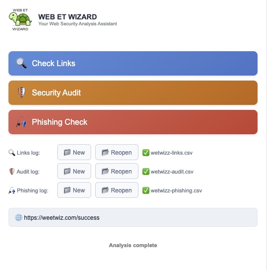Web ET Wizard popup